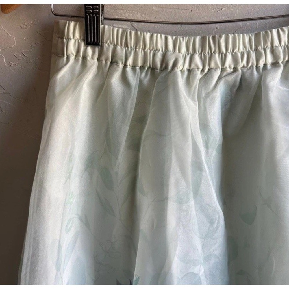 Rachel Zoe High Waist Sheer Whimsical Botanical Circle Skirt Midi Sz M Fairycore - Picture 7 of 14
